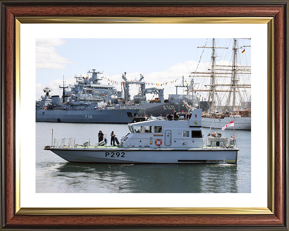 HMS Charger (P292) Royal Navy Archer Class Patrol Vessel Kiel Harbour 2022 Photo Print Wall Art Decor Posters, Prints, & Visual Artwork Hampshire Prints 10 x 8 Classic Frame Yes