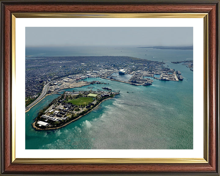 HMS Excellent Royal Navy shore establishment Aerial Photo Print or Framed Photo Print - Hampshire Prints