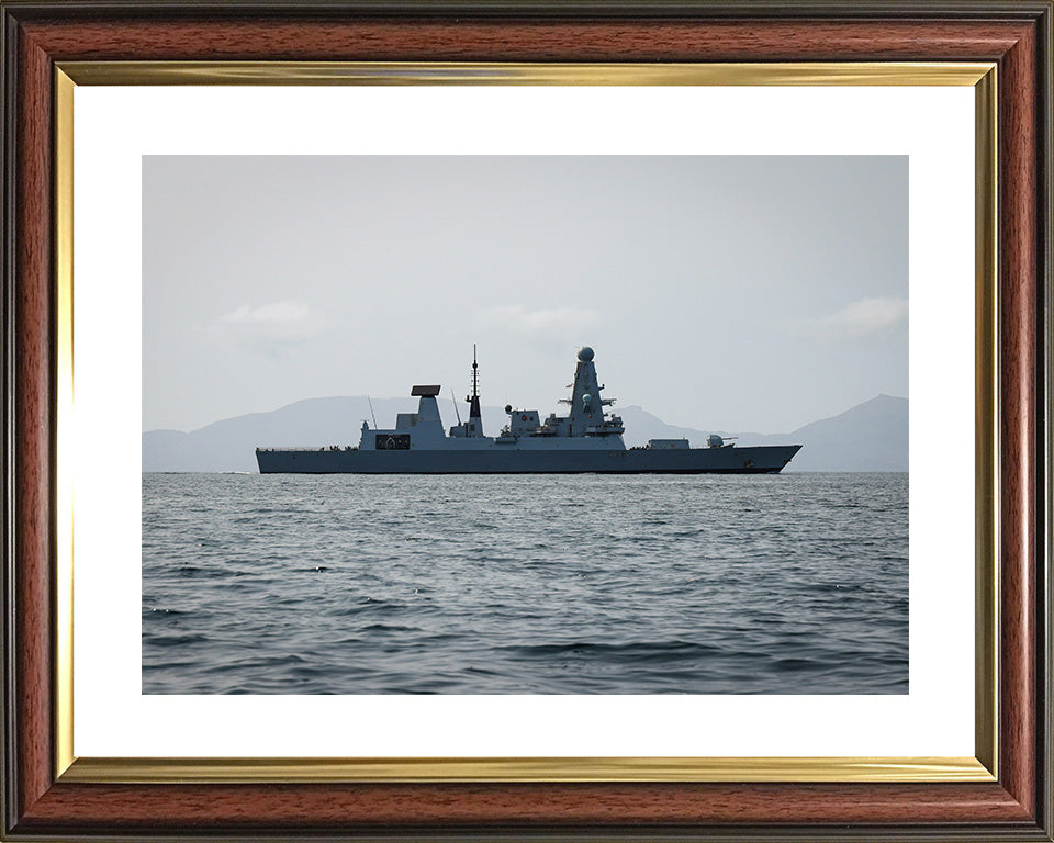 HMS Defender (D36) Photo Print - Starboard Beam View - Royal Navy Type 45 Destroyer Hampshire Prints 10 x 8 Classic Frame Yes