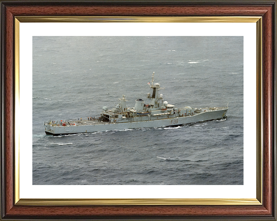 HMS Naiad (F39) Photo Print - Atlantic 1981 - Royal Navy Leander Class Frigate Hampshire Prints 10 x 8 Classic Frame Yes