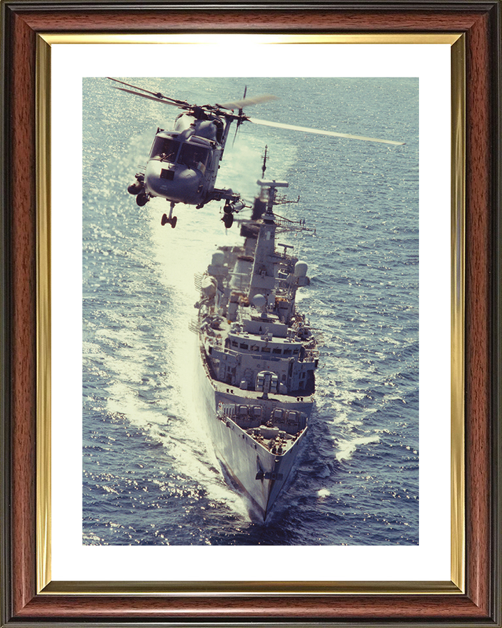 HMS Brave (F94) Royal Navy Type 22 Frigate Bow View From the Air Photo Print Wall Art Decor Posters, Prints, & Visual Artwork Hampshire Prints 10 x 8 Classic Frame Yes