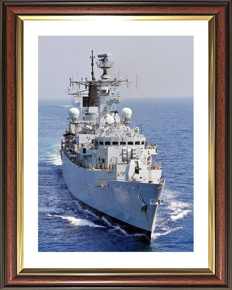 HMS Cumberland (F85) Royal Navy Type 22 Frigate At Sea Portrait Photo Print Wall Art Decor Posters, Prints, & Visual Artwork Hampshire Prints 10 x 8 Classic Frame Yes