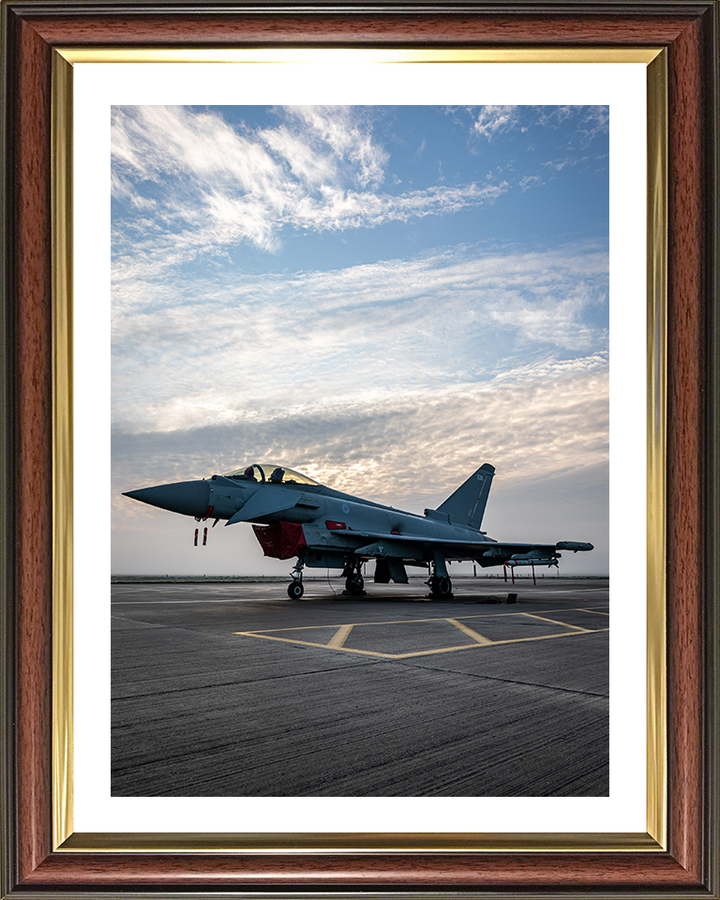 RAF Typhoon on a runway Photo Print - Royal Air Force Aircraft Hampshire Prints 10 x 8 Classic Frame Yes