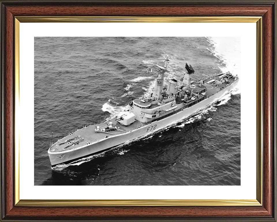 HMS Ariadne (F72) Royal Navy Leander Class Frigate From Above Photo Print Wall Art Decor Posters, Prints, & Visual Artwork Hampshire Prints 10 x 8 Classic Frame Yes