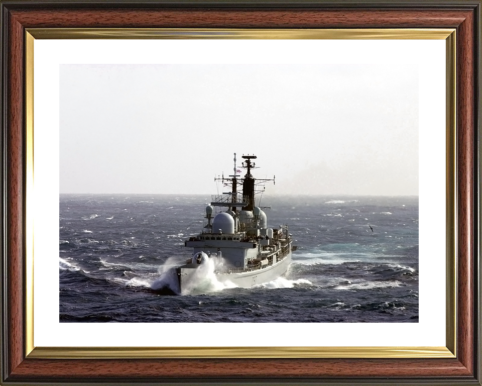 HMS Edinburgh (D97) Royal Navy Type 42 Destroyer Heavy Seas Photo Print Wall Art Decor Posters, Prints, & Visual Artwork Hampshire Prints 10 x 8 Classic Frame Yes