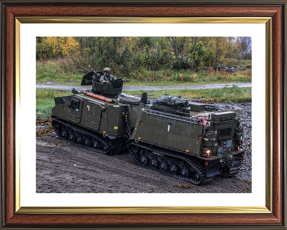 Royal Marines Commandos on a Viking All Terrain Vehicle Photo Print - CLR Armoured Support Hampshire Prints 10 x 8 Classic Frame Yes
