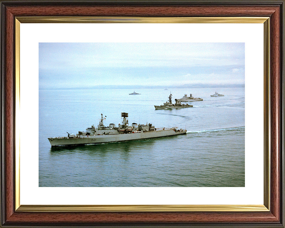HMS Norfolk (D21) Photo Print - Strike Group - Royal Navy County Class Destroyer Hampshire Prints 10 x 8 Classic Frame Yes