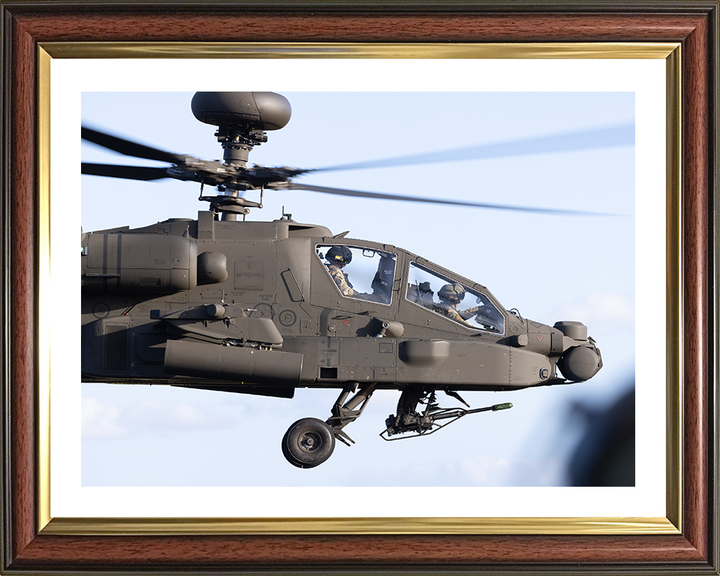 Army Apache Echo Helicopter cockpit Close up Photo Print - British Army Hampshire Prints 10 x 8 Classic Frame Yes