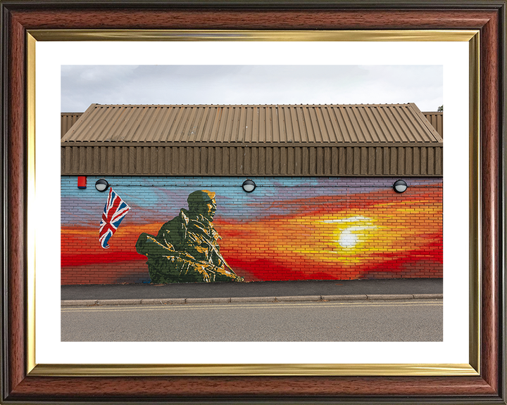 Royal Marines Commando Falklands Yomper Mural Photo Print - CTCRM Lympstone Hampshire Prints 10 x 8 Classic Frame Yes
