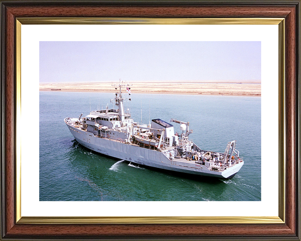 HMS Roebuck (H130) Photo Print - Umm Qasr 2003 - Royal Navy Coastal Survey Vessel Posters, Prints, & Visual Artwork Hampshire Prints 10 x 8 Classic Frame Yes