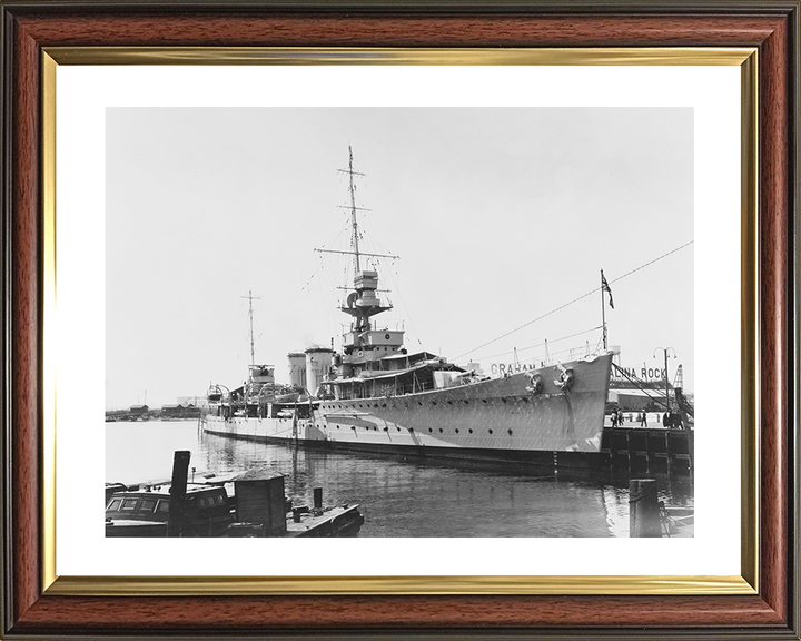 HMS Delhi (D47) Photo Print - California 1919 - Royal Navy Danae Class Cruiser Hampshire Prints 10 x 8 Classic Frame Yes