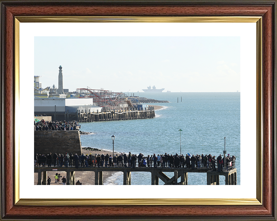 HMS Prince of Wales (R09) Photo Print - Southsea 2025 - Royal Navy Queen Elizabeth Class Aircraft Carrier Posters, Prints, & Visual Artwork Hampshire Prints 10 x 8 Classic Frame Yes