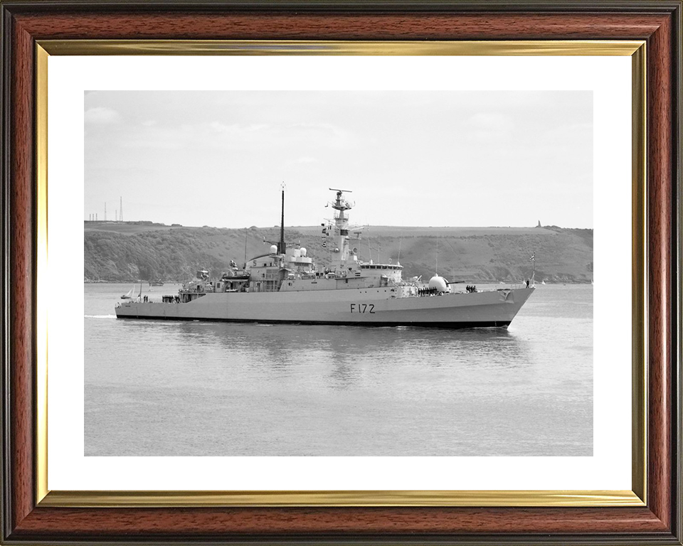 HMS Ambuscade (F172) Royal Navy Type 21 Frigate Starboard View Black and White Photo Print Wall Art Decor Posters, Prints, & Visual Artwork Hampshire Prints 10 x 8 Classic Frame Yes