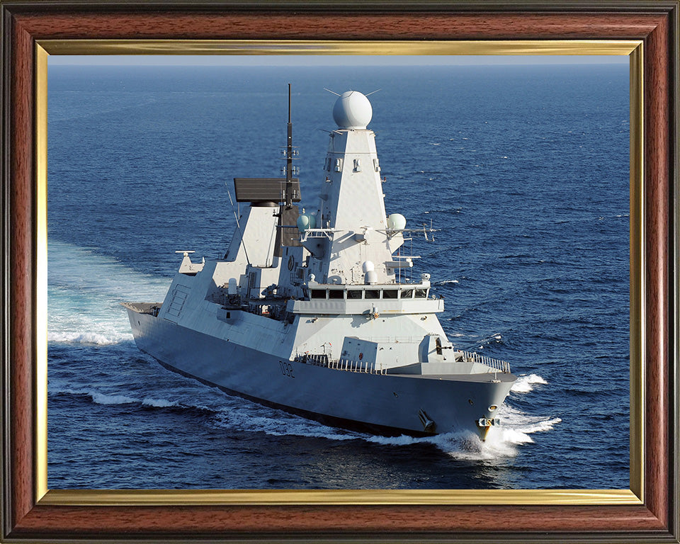 HMS Daring (D32) Photo Print - Starboard Bow View - Royal Navy Type 45 Destroyer Hampshire Prints 10 x 8 Classic Frame No