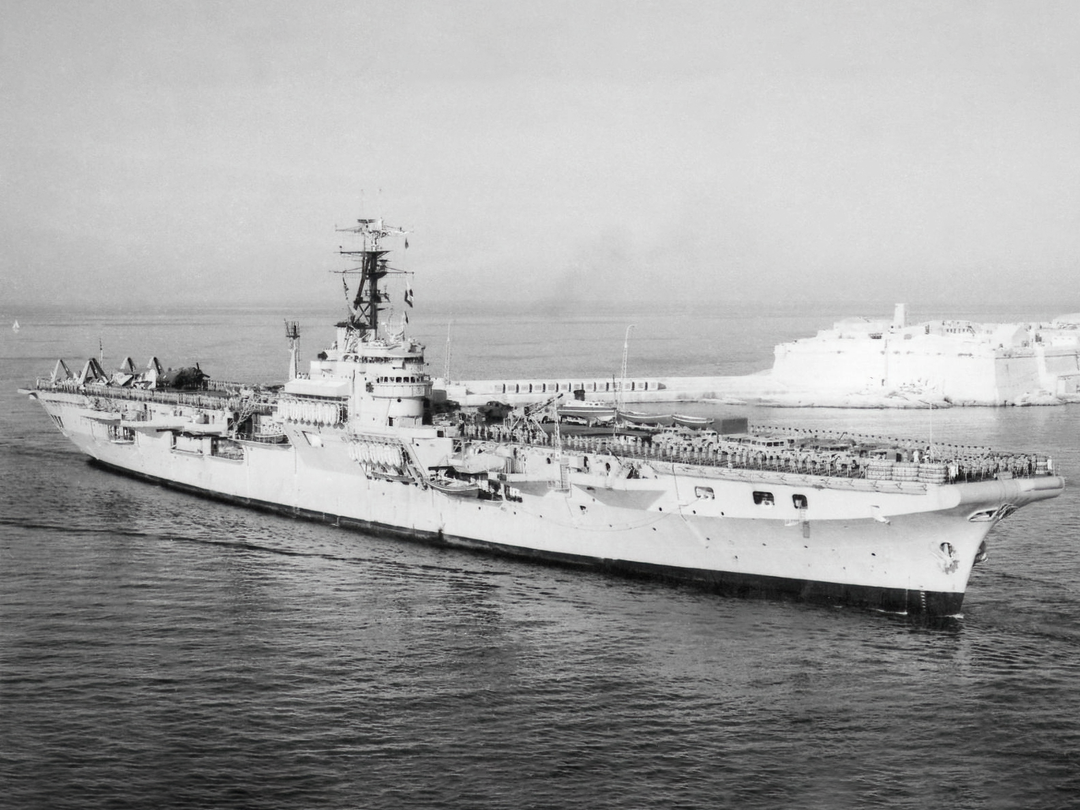 HMS Theseus R64 Colossus Class Aircraft Carrier Valletta Malta Photo Print - Posters, Prints, & Visual Artwork - by Hampshire Prints (image 1 of 9)