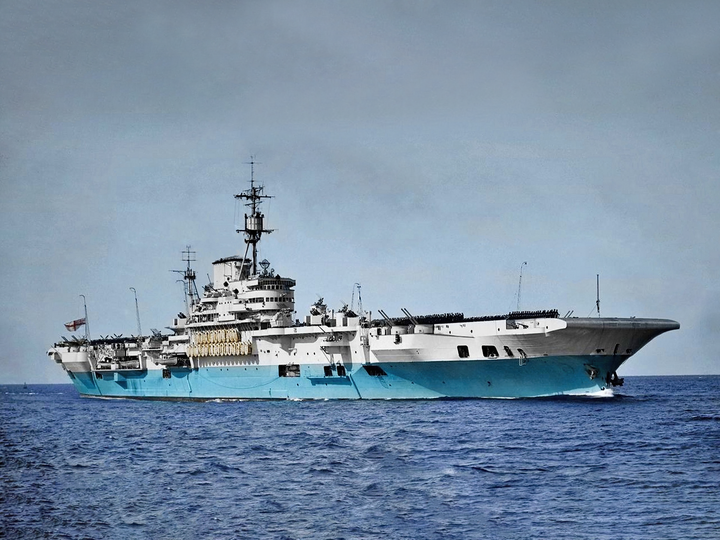 HMS Implacable (R86) Royal Navy Implacable Class Aircraft Carrier Starboard View Photo Print Wall Art Decor - Posters, Prints, & Visual Artwork - by Hampshire Prints (image 1 of 9)