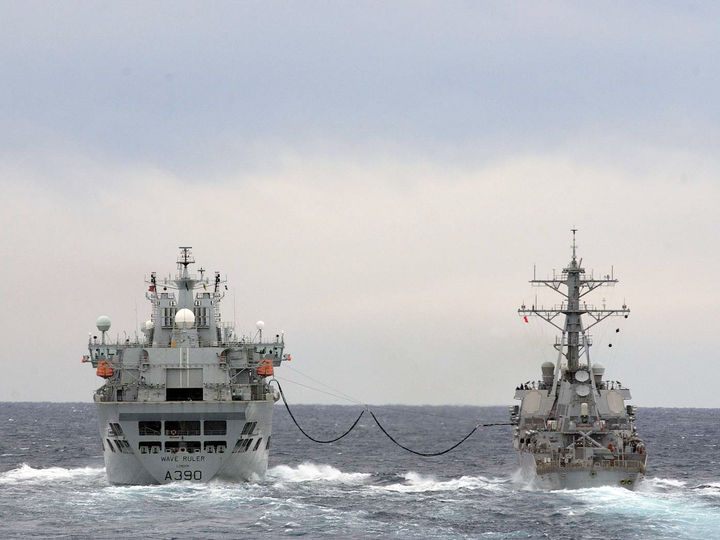 RFA Wave Ruler A390 Wave Class Tanker March 2007 Replenishment at Sea USS Donald Cook Photo Print - Posters, Prints, & Visual Artwork - by Hampshire Prints (image 1 of 9)
