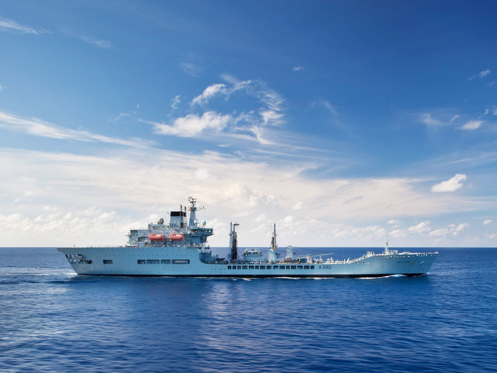 RFA Wave Ruler A390 Wave Class Tanker Starboard Beam View