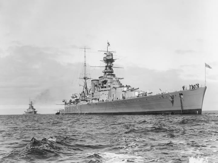 HMS Hood (51) Royal Navy Admiral Class Battlecruiser At Anchor Photo Print Wall Art Decor - Posters, Prints, & Visual Artwork - by Hampshire Prints (image 1 of 9)