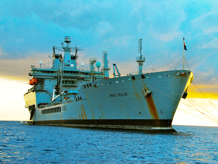 RFA Wave Ruler A390 Wave Class Tanker November 2010 Buoy at Sunset Photo Print - Posters, Prints, & Visual Artwork - by Hampshire Prints (image 1 of 9)