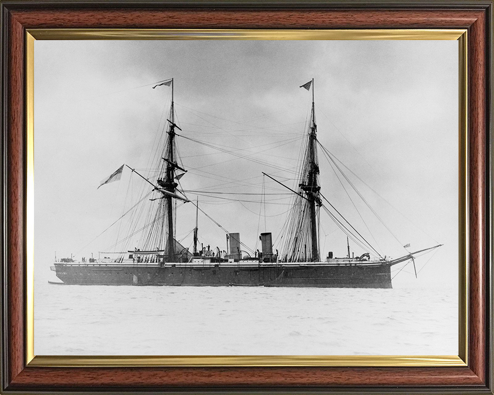 HMS Temeraire (1876) Photo Print - Paying Off 1891 - Royal Navy Ironclad Battleship Hampshire Prints 10 x 8 Classic Frame No