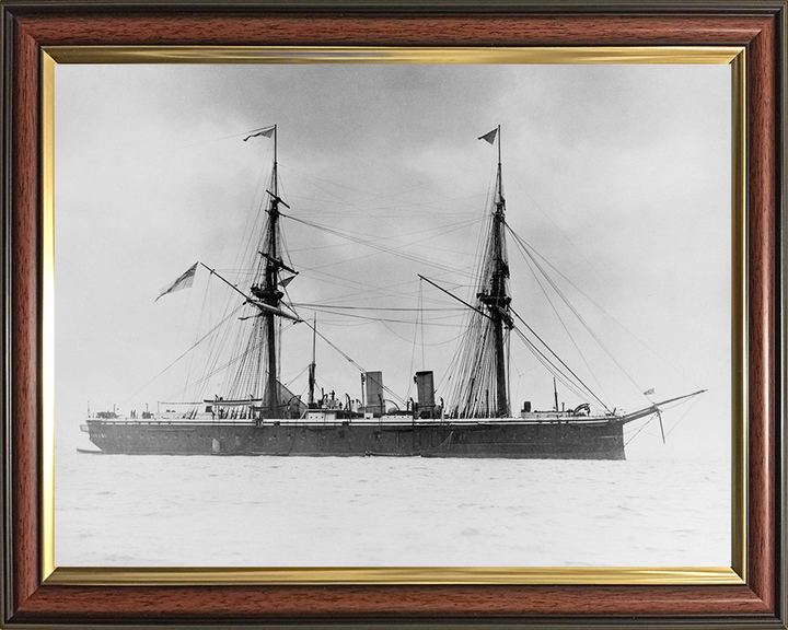 HMS Temeraire (1876) Photo Print - Paying Off 1891 - Royal Navy Ironclad Battleship Hampshire Prints 10 x 8 Classic Frame No
