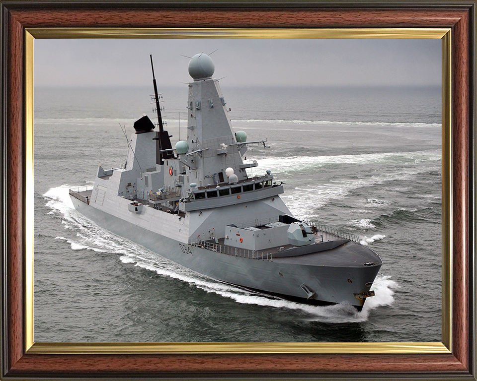 HMS Diamond (D34) Photo Print - Underway 2011 - Royal Navy Type 45 Destroyer Hampshire Prints 10 x 8 Classic Frame No