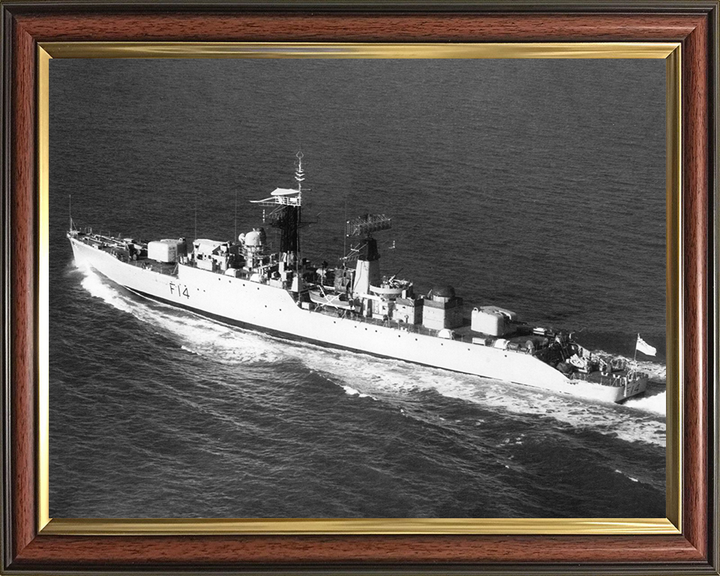 HMS Leopard (F14) - At Sea 1966 - Royal Navy Leopard Class Frigate Photo Print Wall Art Naval Decor UK Posters, Prints, & Visual Artwork Hampshire Prints 10 x 8 Classic Frame No