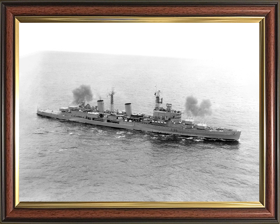 HMS Belfast (C35) Photo Print - Firing a Broadside - Royal Navy Town Class Light Cruiser Posters, Prints, & Visual Artwork Hampshire Prints 10 x 8 Classic Frame No