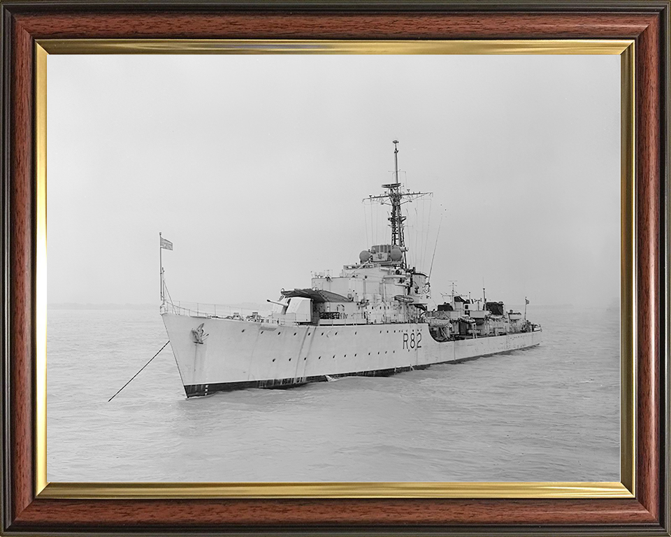 HMS Creole (R82) Royal Navy C Class Destroyer At Anchor Photo Print Wall Art Decor Posters, Prints, & Visual Artwork Hampshire Prints 10 x 8 Classic Frame No