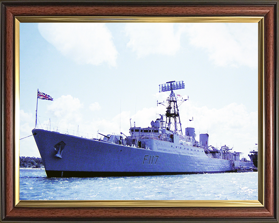 HMS Ashanti (F117) Royal Navy Tribal Class Frigate At A Buoy Photo Print Wall Art Decor Posters, Prints, & Visual Artwork Hampshire Prints 10 x 8 Classic Frame No