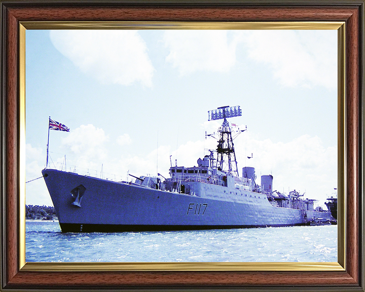 HMS Ashanti (F117) Royal Navy Tribal Class Frigate At A Buoy Photo Print Wall Art Decor Posters, Prints, & Visual Artwork Hampshire Prints 10 x 8 Classic Frame No