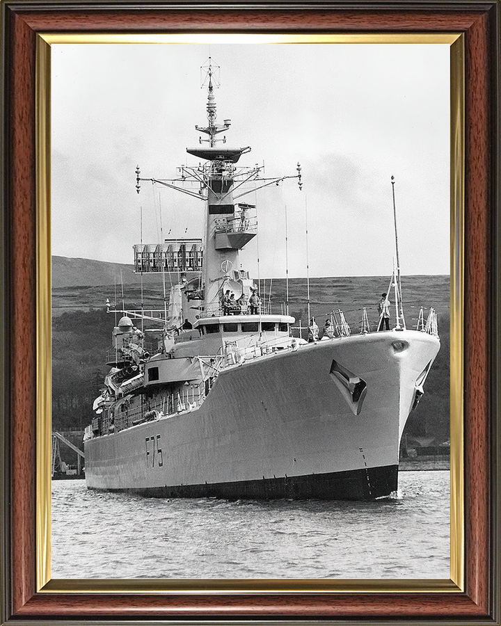 HMS Charybdis (F75) Royal Navy Leander Class Frigate Low Starboard Bow View Photo Print Wall Art Decor Posters, Prints, & Visual Artwork Hampshire Prints 10 x 8 Classic Frame No