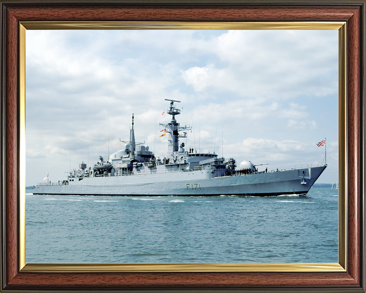 HMS Active (F171) Royal Navy Type 21 Frigate Photo Print Starboard View Warship Wall Art Posters, Prints, & Visual Artwork Hampshire Prints 10 x 8 Classic Frame No