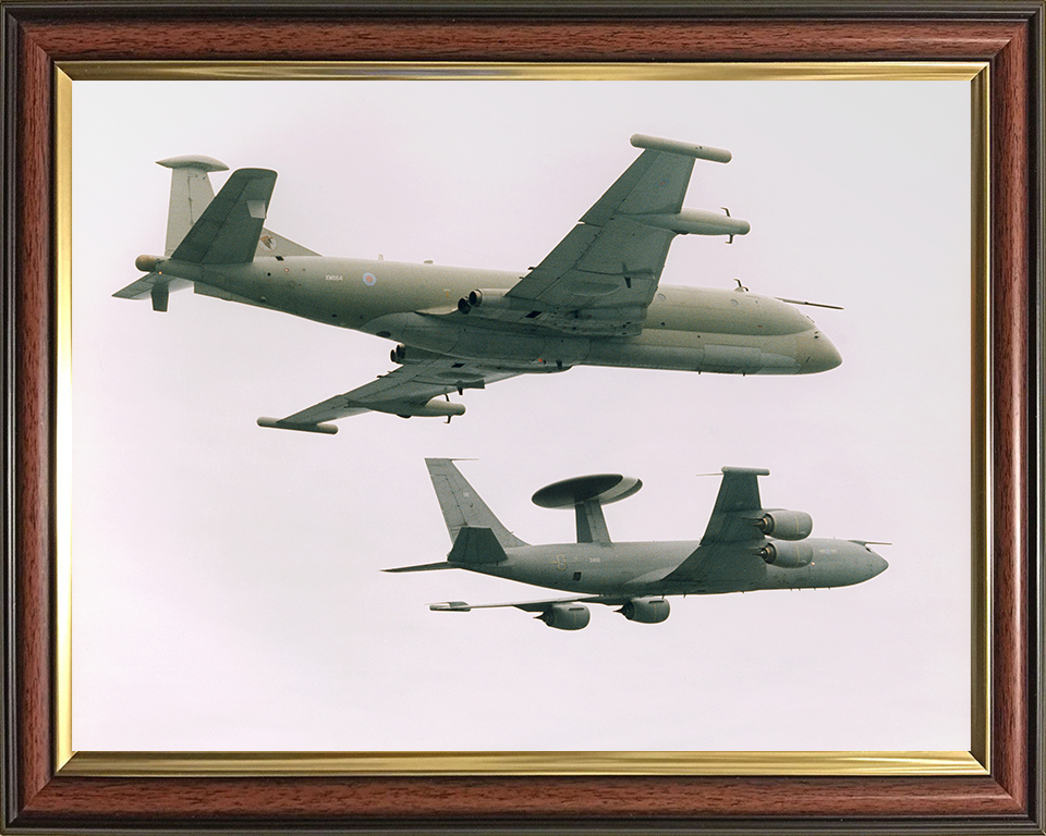 RAF Nimrod R1 and Sentry AEW1 in flight Photo Print - Royal Air Force Aircraft Hampshire Prints 10 x 8 Classic Frame No