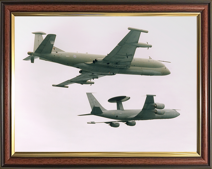 RAF Nimrod R1 and Sentry AEW1 in flight Photo Print - Royal Air Force Aircraft Hampshire Prints 10 x 8 Classic Frame No