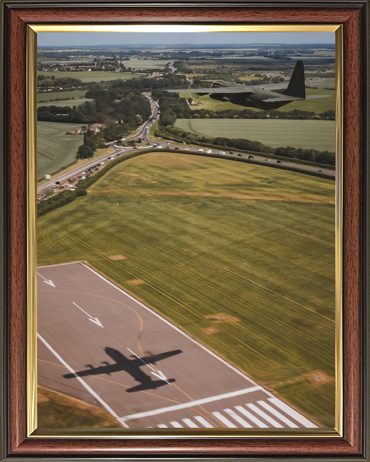 RAF Hercules C-130J Taking off Photo Print - Royal Air Force Aircraft Hampshire Prints 10 x 8 Classic Frame No