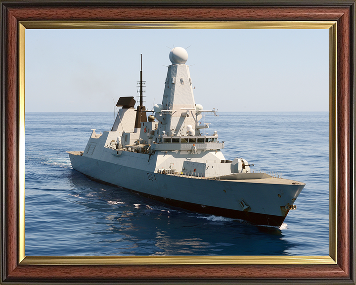 HMS Diamond (D34) Royal Navy Type 45 Destroyer High Starboard Bow View Photo Print Wall Art Decor Posters, Prints, & Visual Artwork Hampshire Prints 10 x 8 Classic Frame No