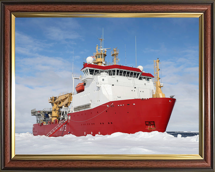 HMS Protector (A173) Photo Print - Surrounded by Ice - Royal Navy Ice Patrol Vessel Hampshire Prints 10 x 8 Classic Frame No
