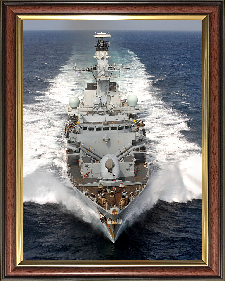HMS Portland (F79) Photo Print - Bow View 2008 - Royal Navy Type 23 Frigate Hampshire Prints 10 x 8 Classic Frame No