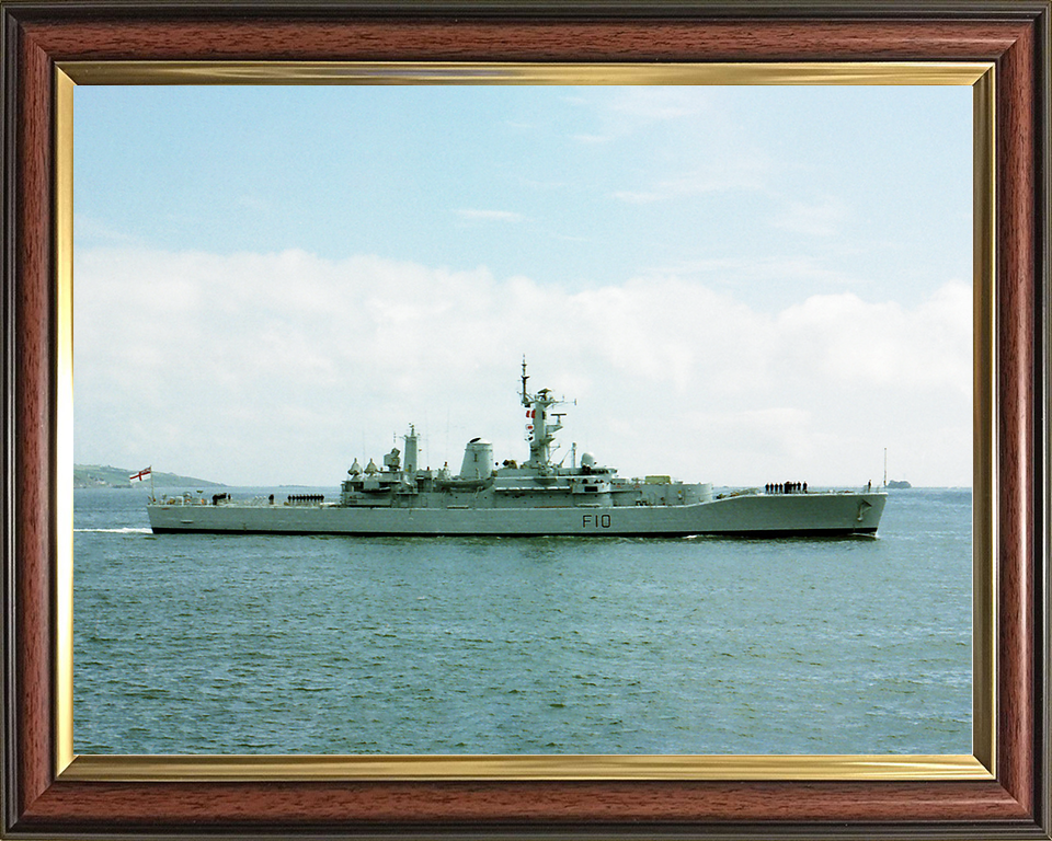 HMS Aurora (F10) Royal Navy Leander Class Frigate Starboard Beam View Photo Print Wall Art Decor Posters, Prints, & Visual Artwork Hampshire Prints 10 x 8 Classic Frame No