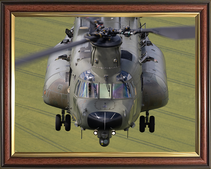 RAF Chinook Helicopter closeup Photo Print - Royal Air Force Aircraft Hampshire Prints 10 x 8 Classic Frame No