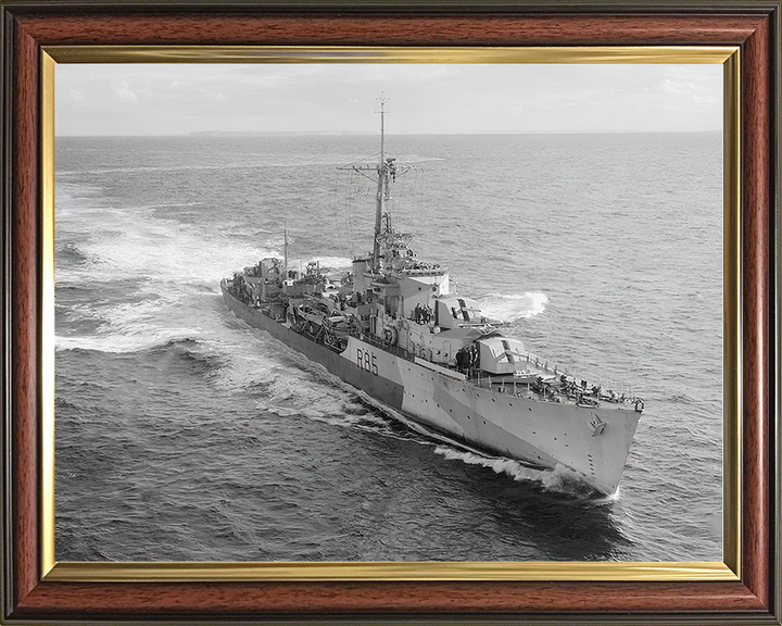 HMS Cambrian (R85) Royal Navy C Class Destroyer High Starboard Bow View Photo Print Wall Art Decor Posters, Prints, & Visual Artwork Hampshire Prints 10 x 8 Classic Frame No