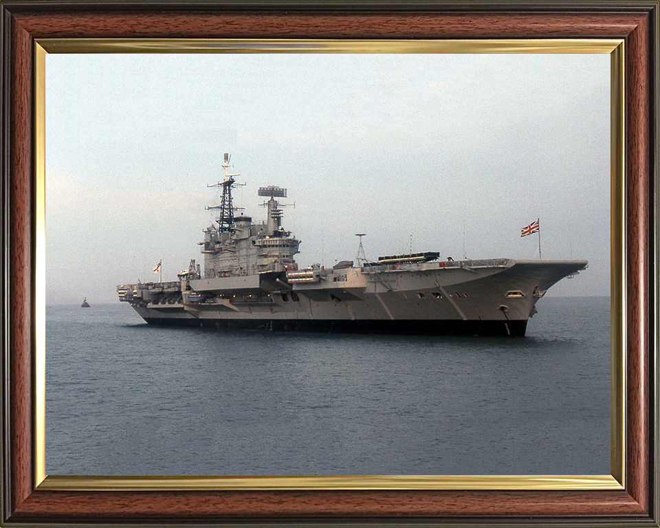 HMS Hermes R12 Royal Navy Centaur class Aircraft carrier Photo Print or Framed Print - Hampshire Prints