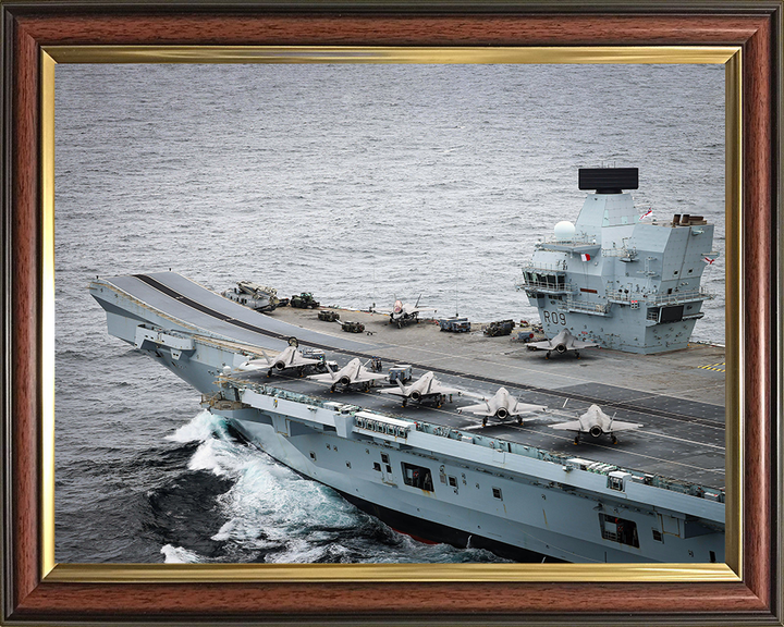 HMS Prince of Wales (R09) Photo Print - Ski Jump Closeup 2025 - Royal Navy Queen Elizabeth Class Aircraft Carrier Hampshire Prints 10 x 8 Classic Frame No