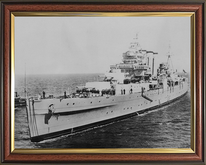 HMS Shropshire (73) Photo Print - Port Side View - Royal Navy County Class Heavy Cruiser Posters, Prints, & Visual Artwork Hampshire Prints 10 x 8 Classic Frame No