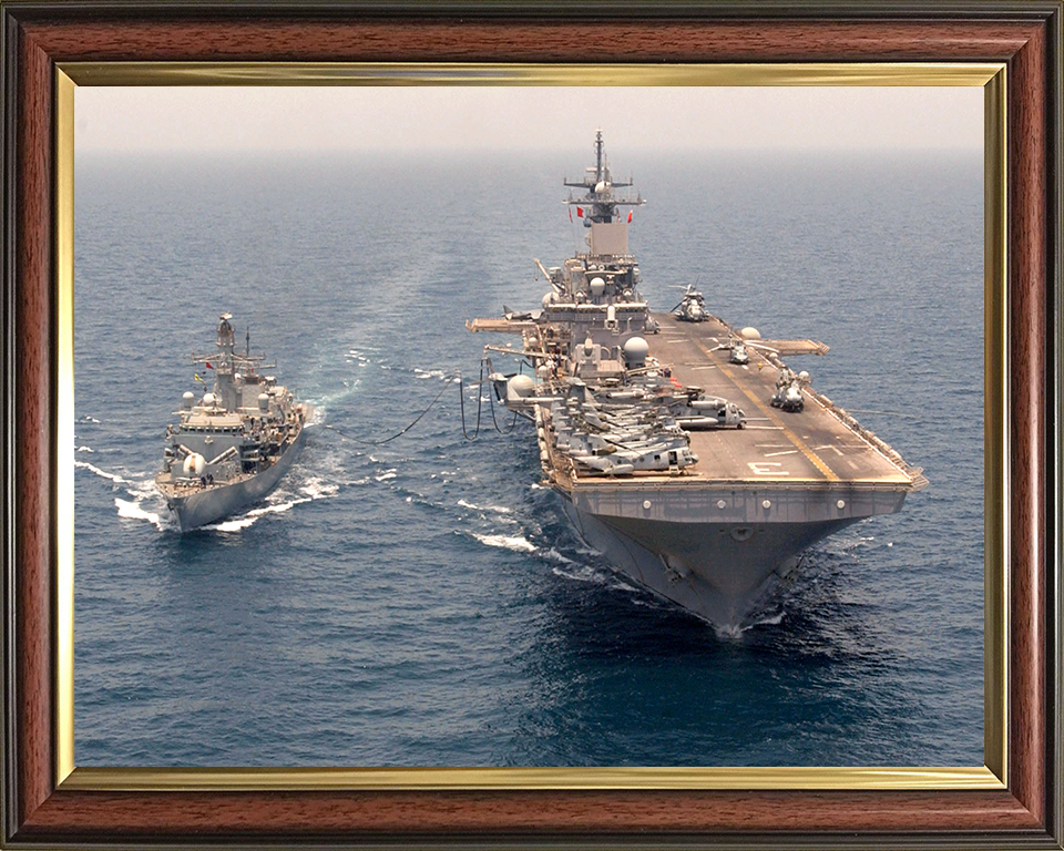 HMS Argyll (F231) Photo Print - With USS Kearsage 2005 - Royal Navy Type 23 Frigate Posters, Prints, & Visual Artwork Hampshire Prints 10 x 8 Classic Frame No