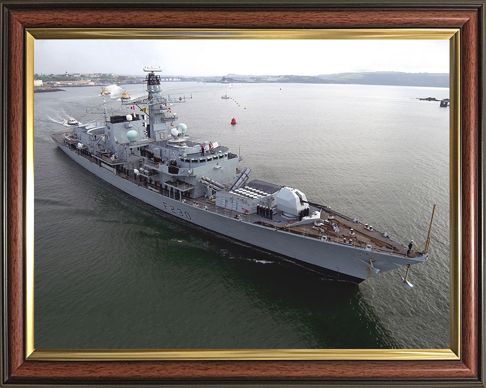 HMS Norfolk (F230) Photo Print - Entering Harbour - Royal Navy Type 23 Frigate Hampshire Prints 10 x 8 Classic Frame No