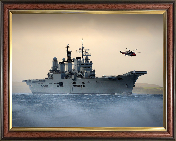 HMS Ark Royal (R07) Photo Print - Off Scotland 2010 - Royal Navy Invincible Class Aircraft Carrier Hampshire Prints 10 x 8 Classic Frame No