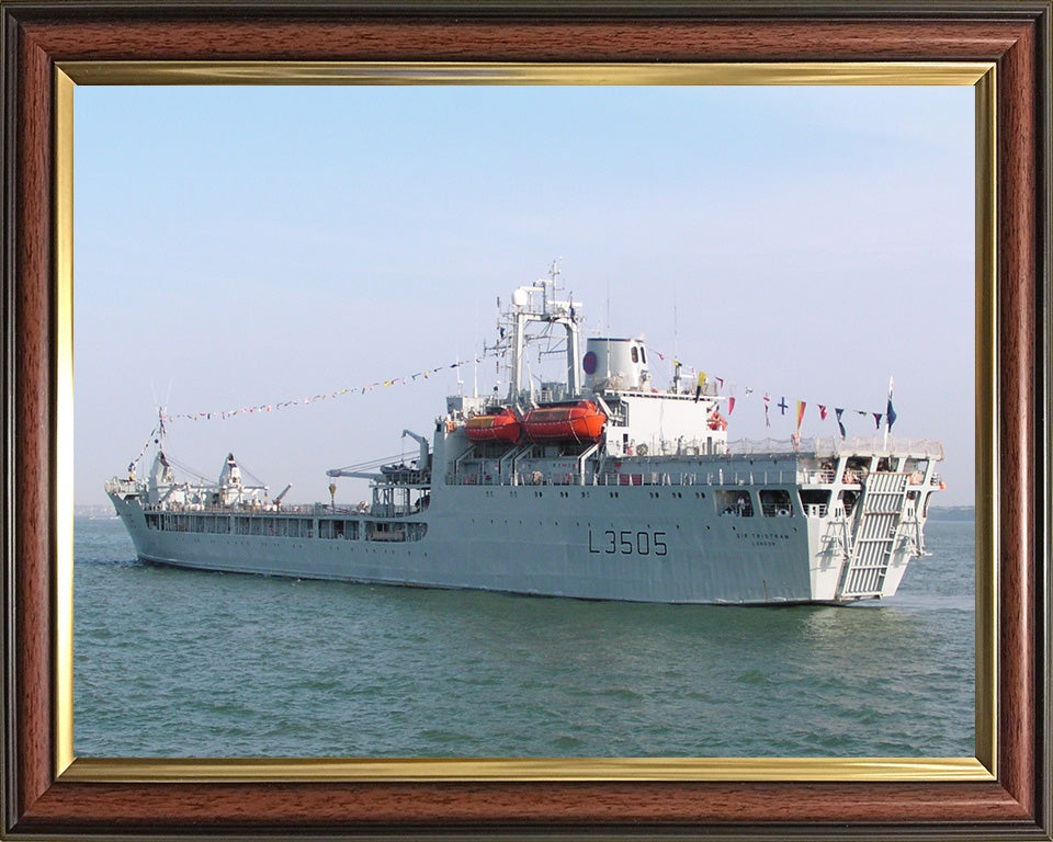 RFA Sir Tristram (L3505) Photo Print - Port Quarter View - Royal Fleet Auxiliary Round Table Class Ship Hampshire Prints 10 x 8 Classic Frame No